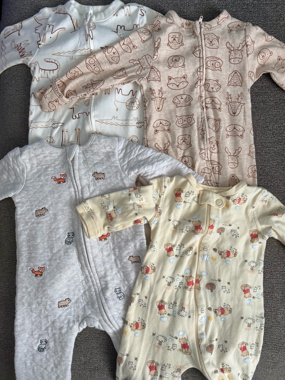 *3 FOR $40*  Baby Neutral Animal Print Sleepers - 3-6 Months - 6 Months